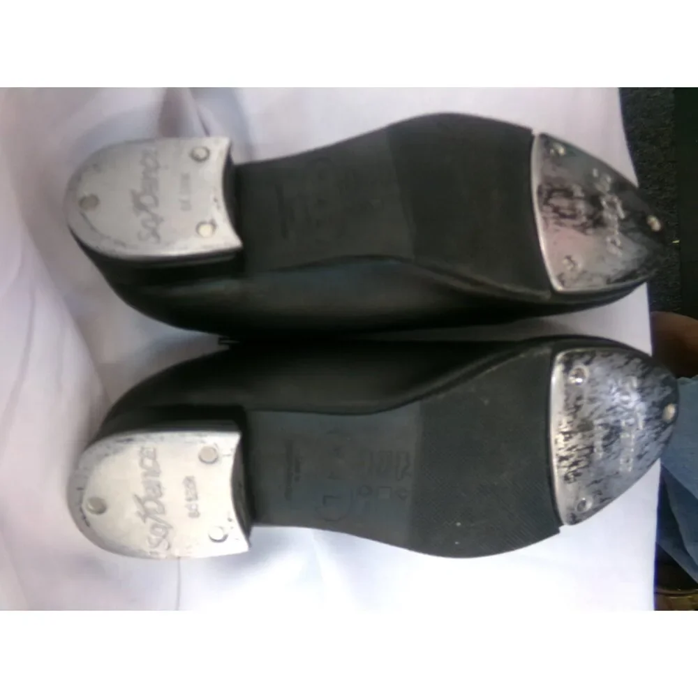 Pre-Owned Dance Tap Shoes SoDanca Adult 4M Oxford Leather Lace Up Student